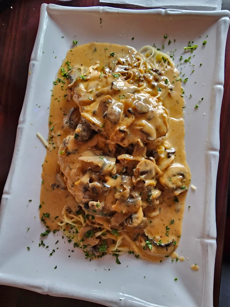 Chicken Cremora over Angel Hair