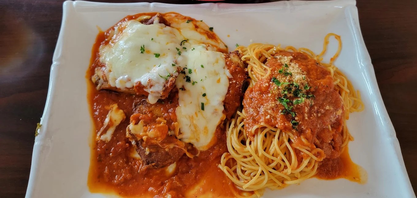 Chicken Parmigiana with Spaghetti