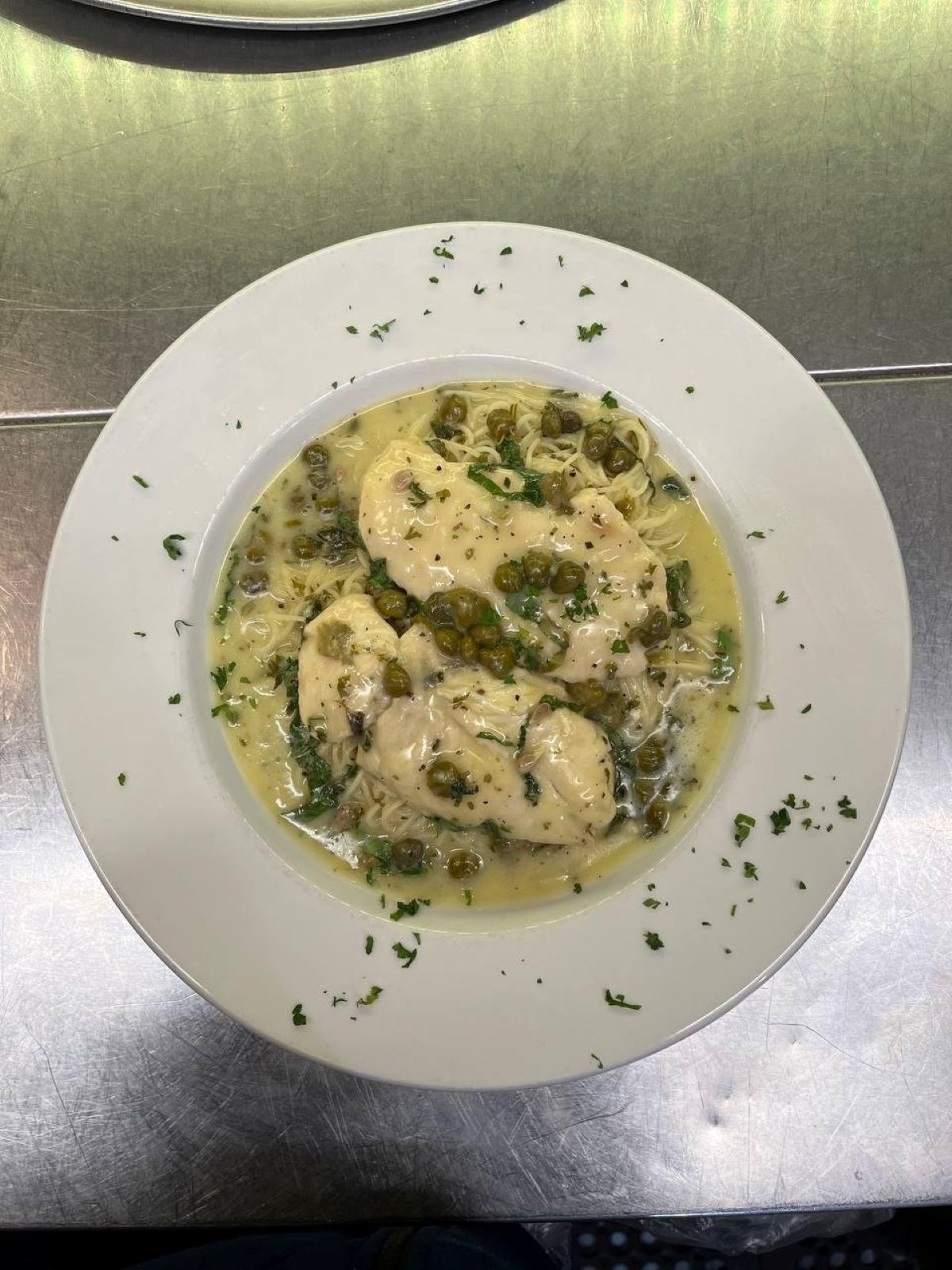 Chicken Piccata with Angel Hair Pasta